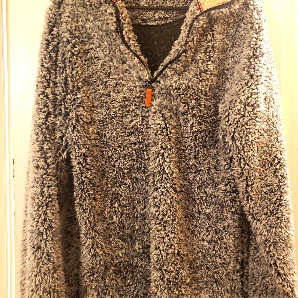 Gray sherpa pullover